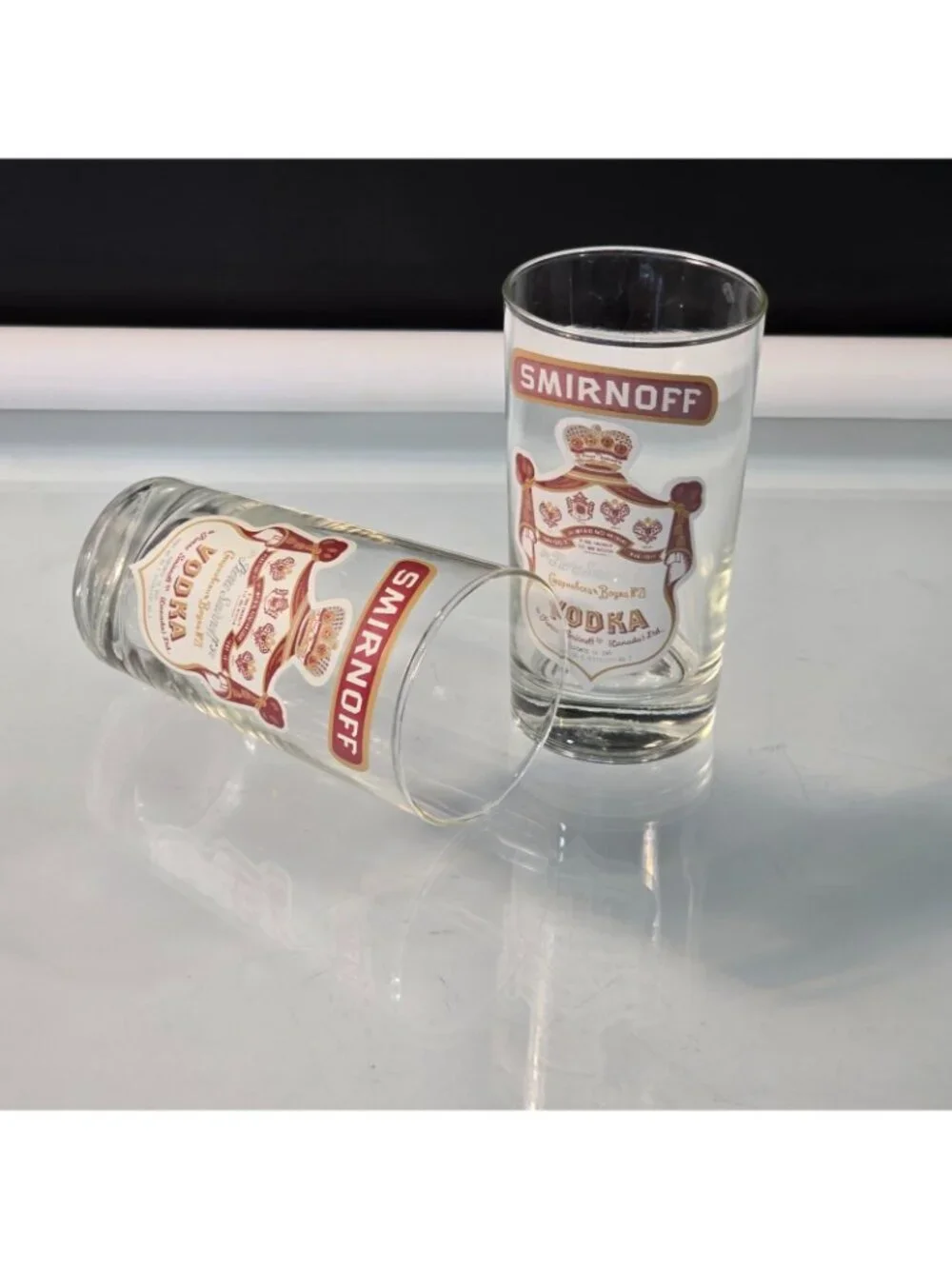 Smirnoff Vodka Cocktail Glasses Vintage Canada Set of 2
